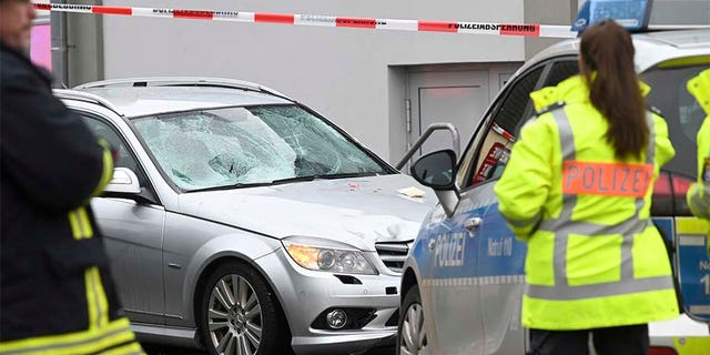The car was intentionally driven into the crowd, police say. (AP)