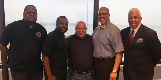 Pictured left to right: Cary Chavis (community relations, Impact Agency); Braylon Harris (director of Impact Agency); Dennis Naicker (pastor of Trinity Ministries from South Africa); Eric Doshier (recruitment coordinator of Impact Agency); and Ronald Blanchard (education coordinator for Impact Agency).