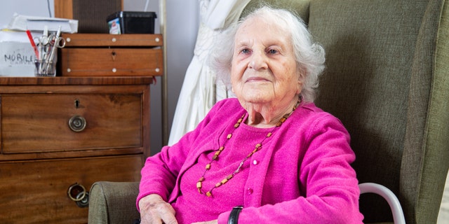 Alice Frank Stock at her care home in Bristol. Alice spent more than a decade living in the same apartment block as Adolf Hiter when she was young. (Credit: SWNS)
