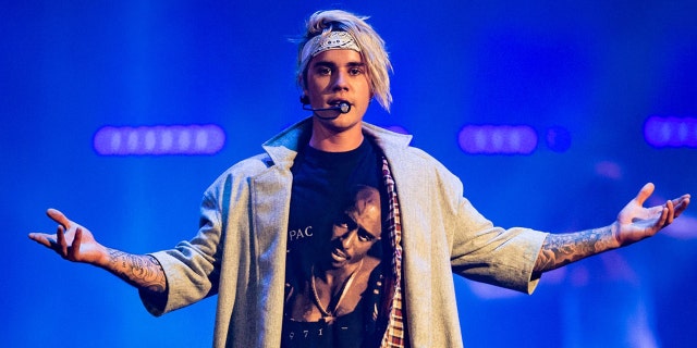 Justin Bieber performs during the 2016 Purpose World Tour at Staples Center on March 20, 2016 in Los Angeles, California.