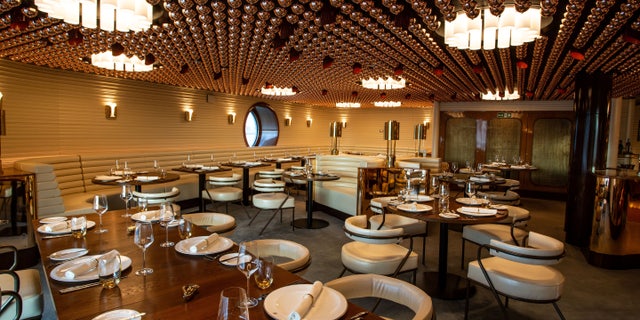 The Wake restaurant inside the new Scarlet Lady Virgin Voyages cruise ship.