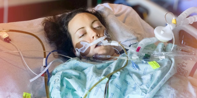 Callie Colwick in hospital.