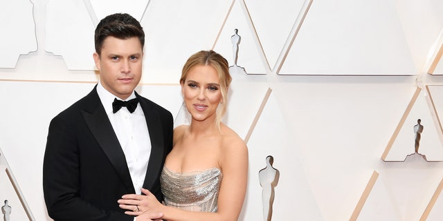 Scarlett Johansson and Colin Jost also tied the knot in October.  (Photo by Kevin Mazur/Getty Images)