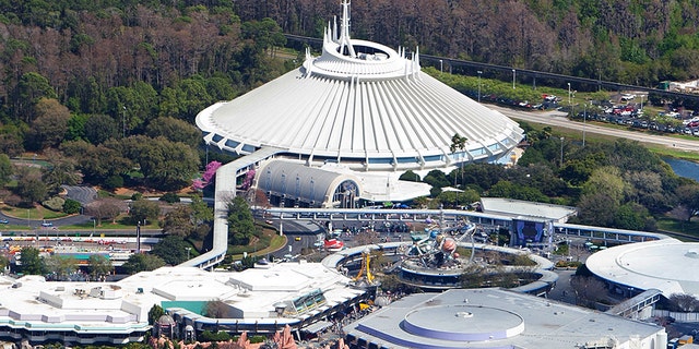 The plaintiff alleges that she was entering the Space Mountain ride, pictured top-center, when an unnamed Disney worker closed a gate on her.