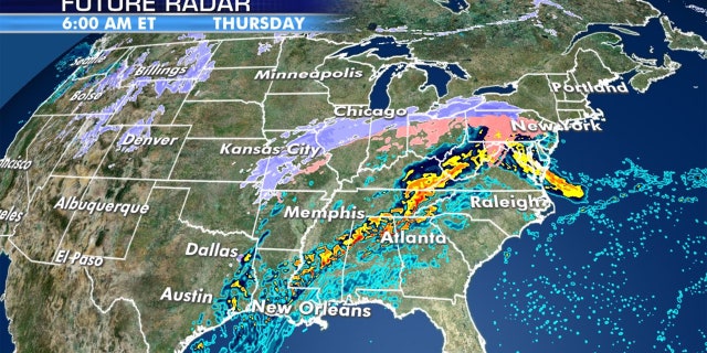 A swatch of snow, freezing precipitation, and rain will impact much of the nation as a storm system moves towards the East Coast.