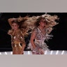 Singers Shakira and Jennifer Lopez perform during the halftime show at the Super Bowl in Miami, Feb. 2, 2020.