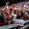 President Trump supporters cheer during a campaign rally in Phoenix, Wednesday. 