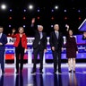 Democratic presidential candidates participate in a primary debate in Charleston, South Carolina, Feb. 25, 2020.