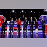 Democratic presidential candidates participate in a primary debate in Charleston, South Carolina, Feb. 25, 2020.