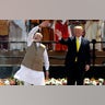 President Trump and Indian Prime Minister Narendra Modi wave to the crowd at Sardar Patel Stadium in Ahmedabad, India.?