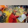Kansas City Chiefs head coach Andy Reid is doused on the sideline on way to winning the Super Bowl in Miami, Feb. 2, 2020.