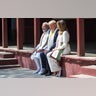 President Trump with first lady Melania Trump and Indian Prime Minister Narendra Modi, visiting the Gandhi Ashram in Ahmedabad, India.?