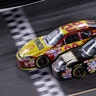 Kevin Harvick, driver of the #29 Shell/Pennzoil Chevrolet, edges Mark Martin, driver of the #01 U.S. Army Chevrolet, at the finish line to win the NASCAR Nextel Cup Series Daytona 500 on Feb. 18, 2007.