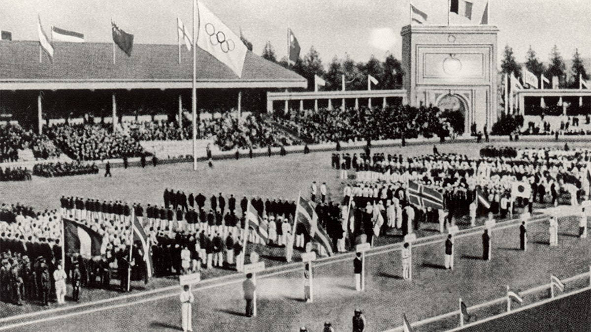 General view of the Opening ceremonies of the 1920 Olympic Games in Antwerp, Belgium. (Photo by Getty Images)