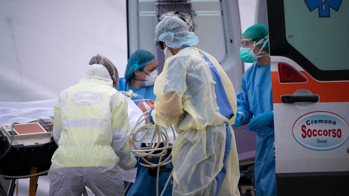 Samaritan's Purse received their first intensive care patients suffering from the COVID-19 virus at their field hospital set up in the parking lot of Cremona Hospital in Lombardy, Italy, on Saturday.