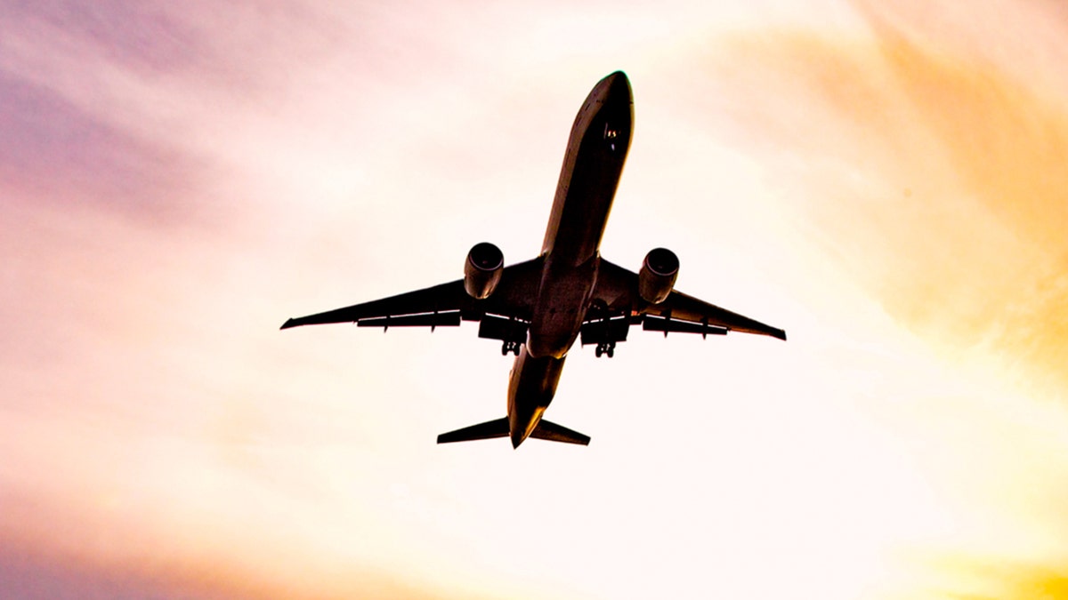 Photo of an airplane flying