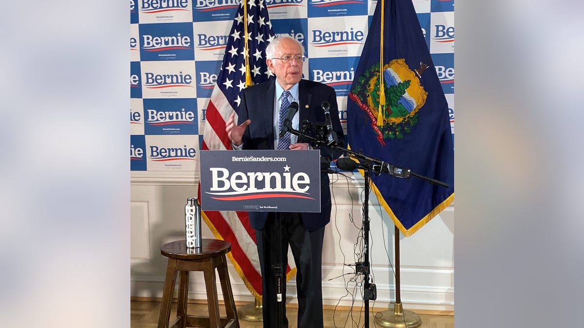 Democratic presidential candidate Sen. Bernie Sanders holds a news conference at his national campaign headquarters the day after Super Tuesday, in Burlington, Vermont on March 4, 2020