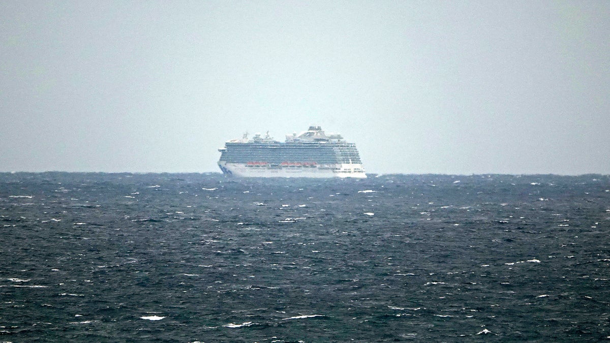 The Regal Princess Cruise ship is seen at sea about 5 miles off the coast of Fort Lauderdale, Fla., Sunday, March 8, 2020.