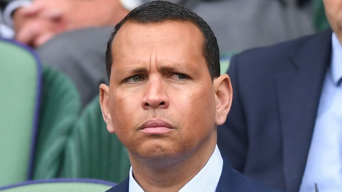 LONDON, ENGLAND - JULY 01: Alex Rodriguez attends day one of the Wimbledon Tennis Championships at All England Lawn Tennis and Croquet Club on July 01, 2019 in London, England.