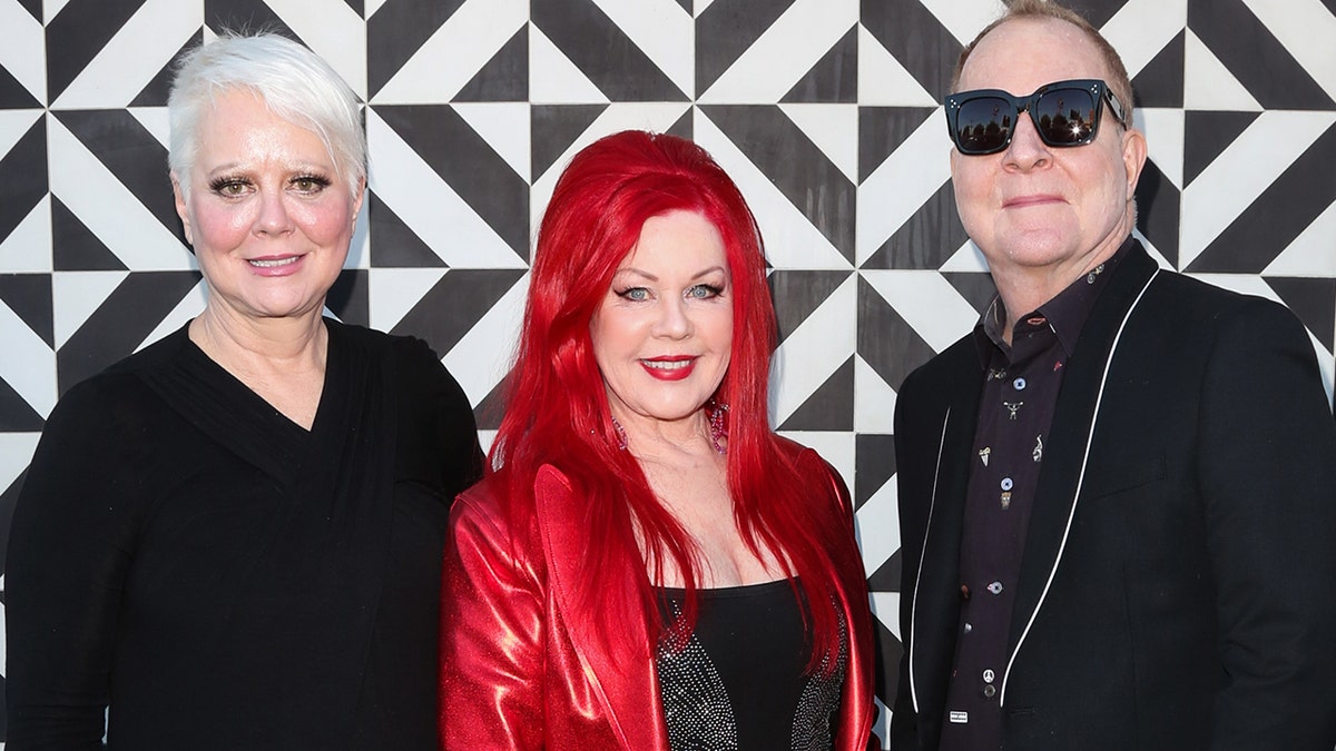 (L-R) Singers Cindy Wilson, Kate Pierson and Fred Schneider of the rock band The B-52's attend the "Love Shack Shake" event at Shake Shack on January 26, 2018 in West Hollywood, California. (Photo by Paul Archuleta/Getty Images)