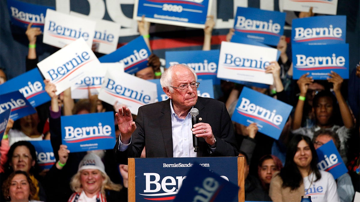 bernie sanders at campaign event