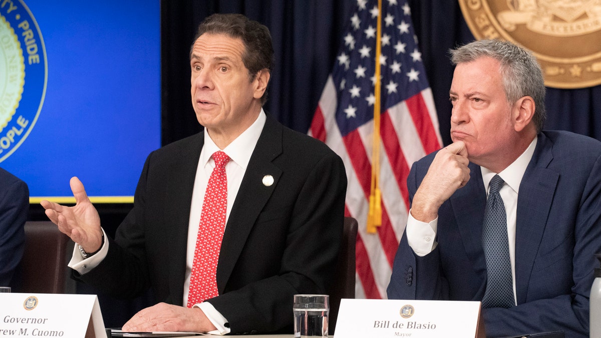New York Gov. Andrew Cuomo, left, and Mayor Bill de Blasio discussed the state and city's preparedness for the spread of the coronavirus in New York on March 2. (AP Photo/Mark Lennihan, File)
