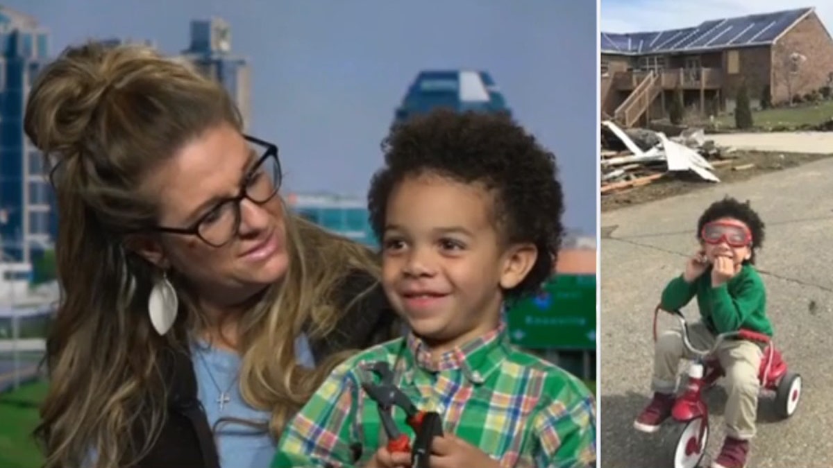 Becky Kelly and her 3-year-old son, Dax, talk to "Fox &amp; Friends" about the volunteer work following a deadly tornado that swept through their city of Cookeville, Tenn.