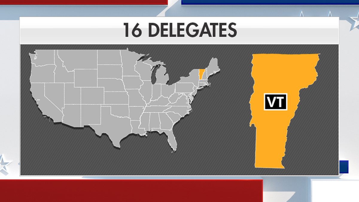 There are 16 pledged delegates at stake in Vermont's Democratic presidential primary.
