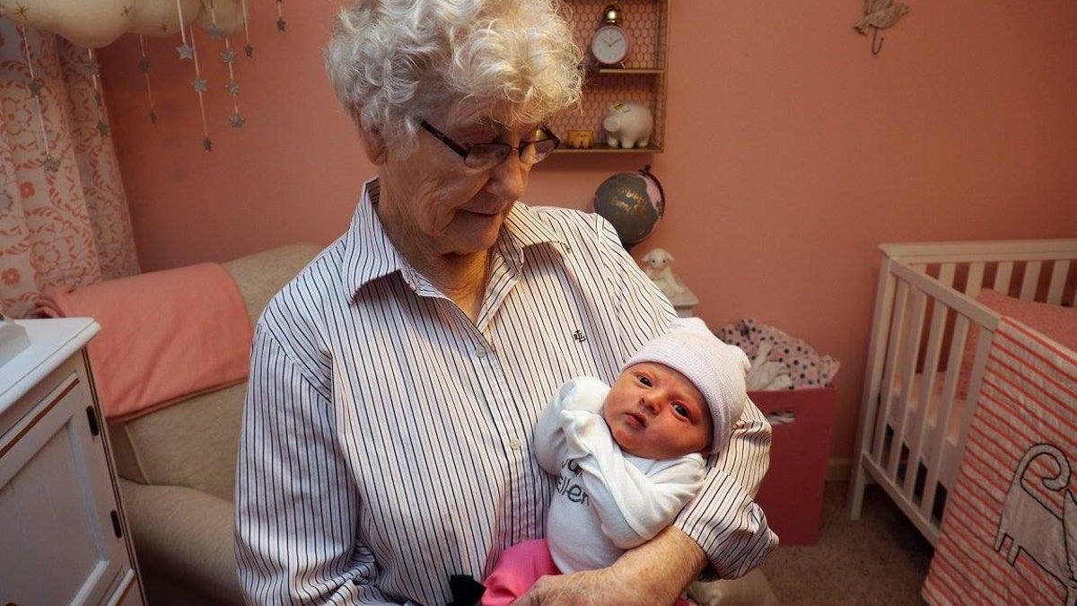 Geneva Wood and one of her great-grandchildren June Neidigh.