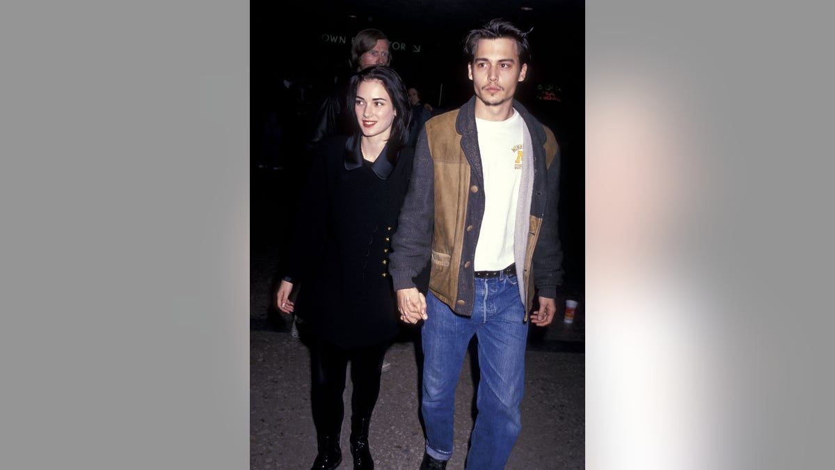 Actress Winona Ryder and actor Johnny Depp attend "The Silence of the Lambs" Century City Premiere on Feb. 1, 1991.