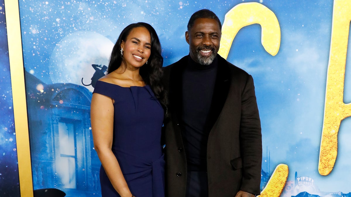Sabrina Dhowre and Idris Elba attend the world premiere of "Cats" at Alice Tully Hall, Lincoln Center on December 16, 2019 in New York City.