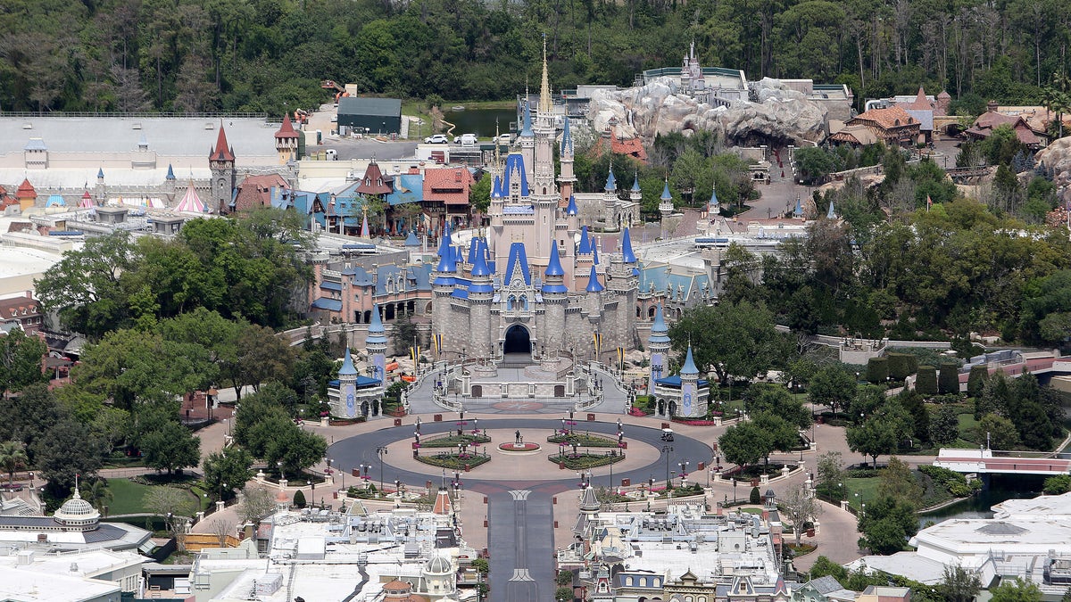 A March 23 photo of Walt Disney World, effectively empty of guests and staff.