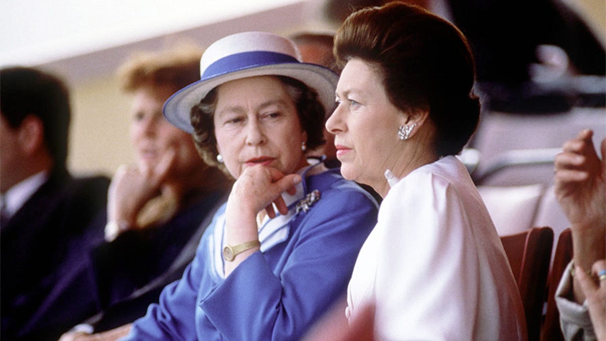 The Queen (left) And Princess Margaret.