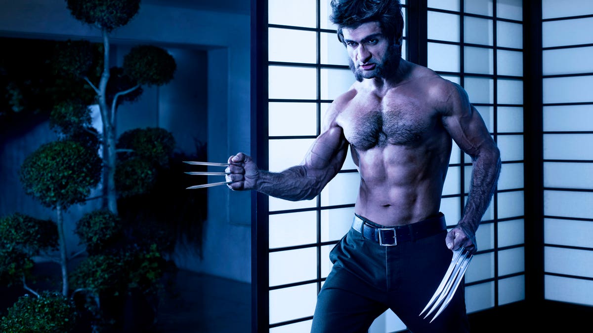 Kumail Nanjiani paying tribute to Hugh Jackman as Wolverine.