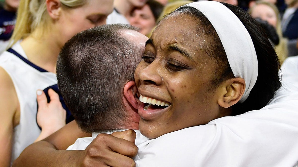 Michelle Nwokedi helped Penn to an Ivy League tournament championship. (Photo by Corey Perrine/Getty Images)