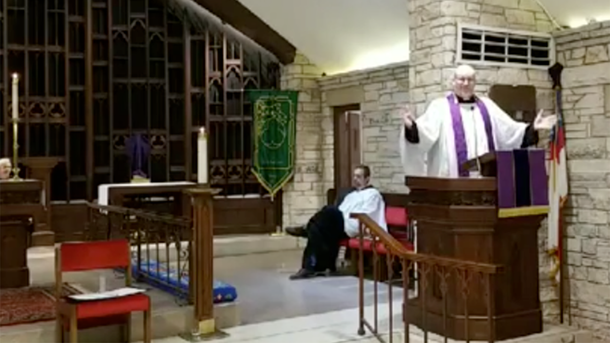 Reverend Dr. Robert Pace led an online service that was live-streamed Sunday for parishioners at Trinity Episcopal Church.