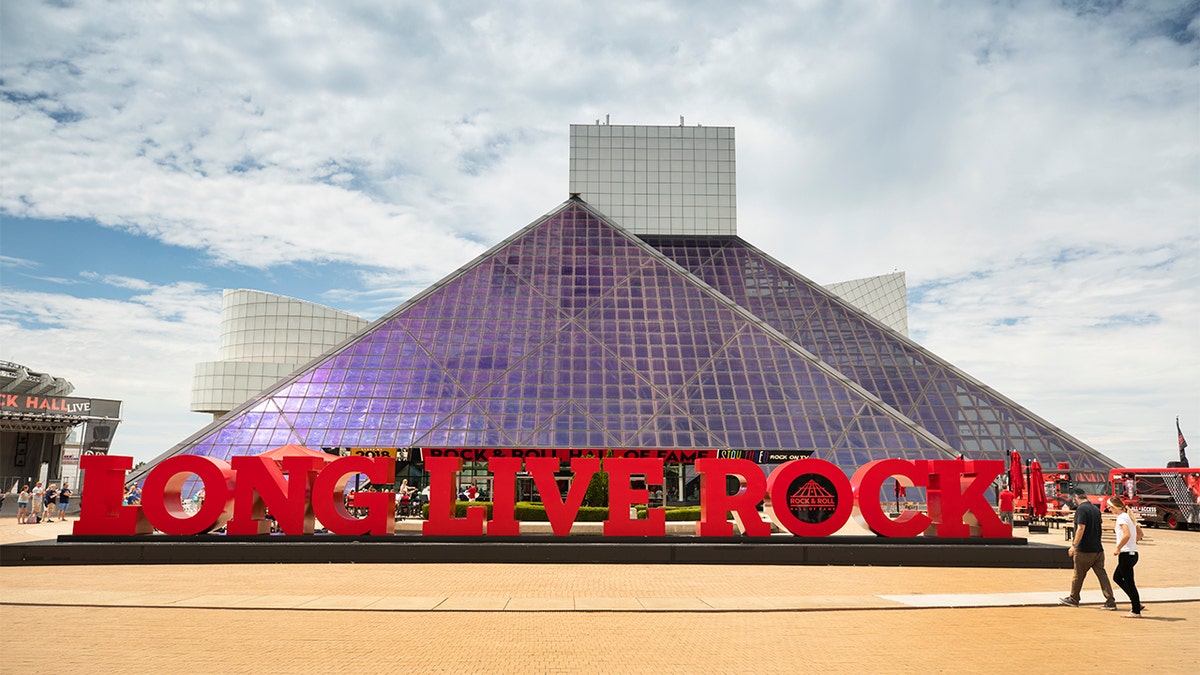 The Rock and Roll Hall of Fame on the shore of Lake Erie in downtown Cleveland, Ohio. This year’s induction ceremony has been postponed due concerns over large gathering amid the fast-spreading coronavirus.