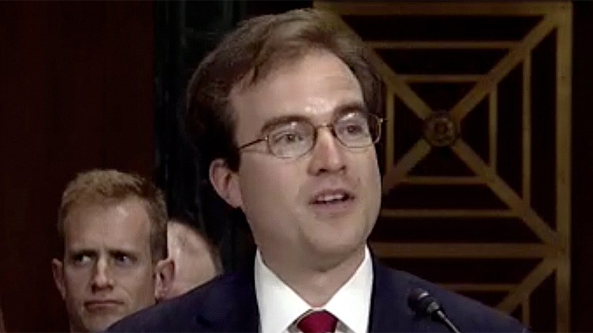 Stephen Schwartz sits in a 2017 Senate Judiciary Committee hearing on his nomination to the U.S. Court of Federal Claims