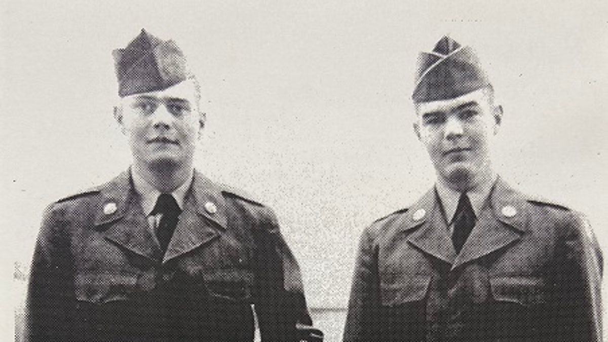 Benjamin's father Roderick (right) after enrolling in the Army and before deploying to Korea; and his brother Ian (left)