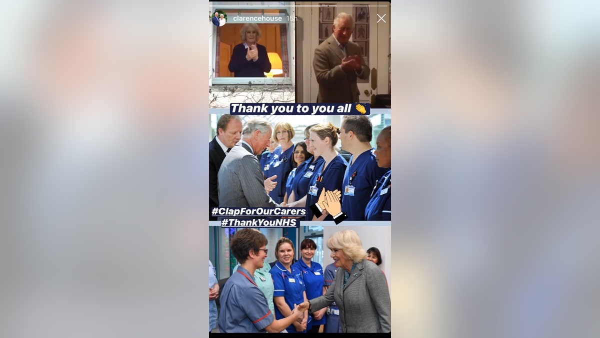 Prince Charles tested positive for COVID-19 this week. Here, he and his wife, Camilla, Duchess of Cornwall, show their appreciation for health care workers fighting the novel coronavirus.