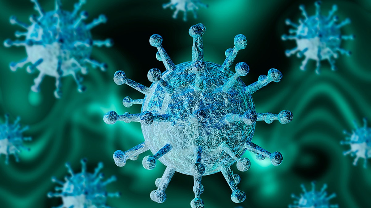 Microscopic magnification of coronavirus that causes flu and chronic pneumonia leading to death. 3D rendering (iStock)