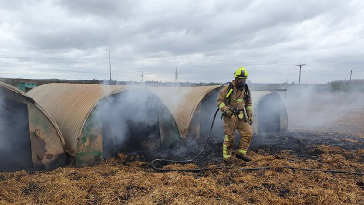 The fire on a farm in northern England started in the most unusual of circumstances.