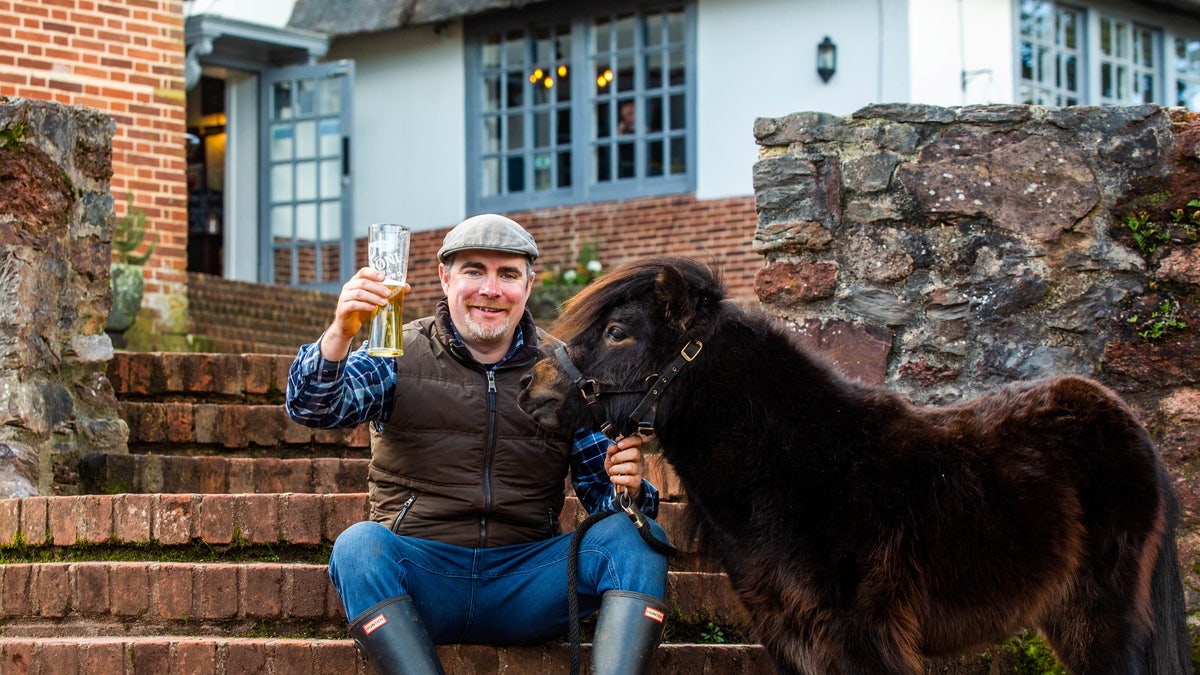 Around 100 people were scheduled to attend a village pub to mark the second birthday of the stout-loving Shetland named Patrick, pictured, on St Patrick's Day.