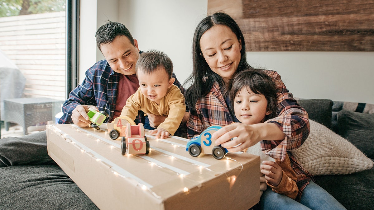 parents at home with kids