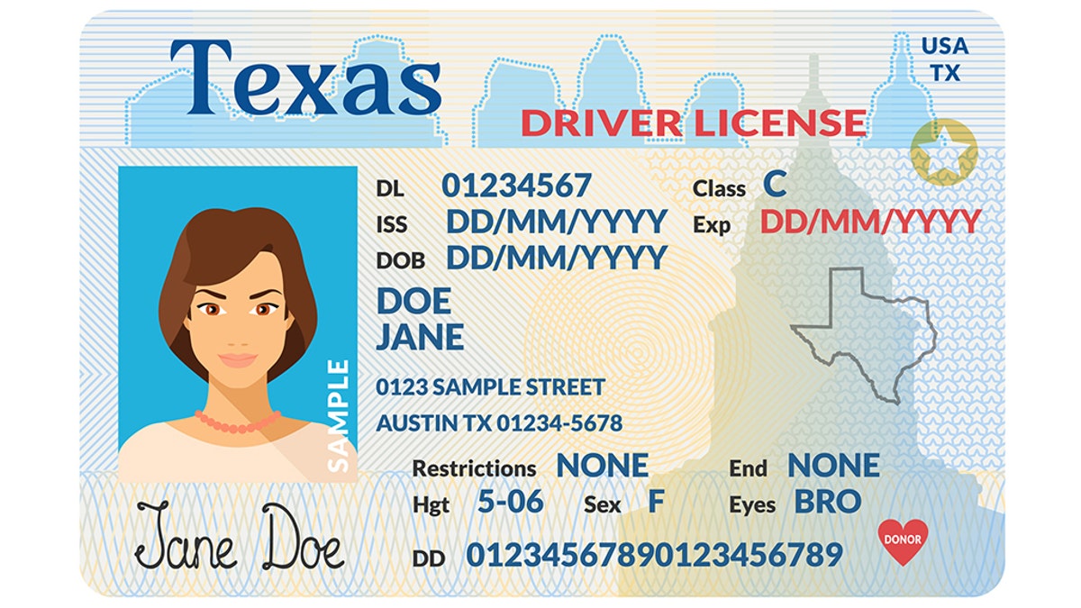 font used on texas drivers license