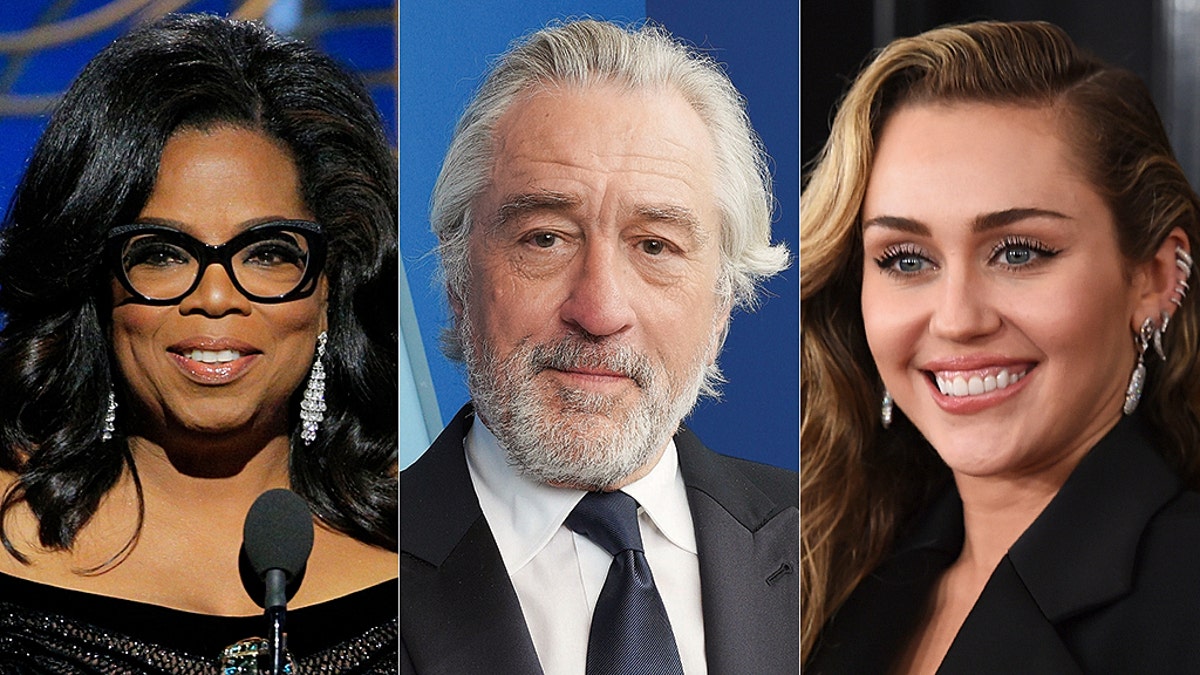 Oprah Winfrey, Robert De Niro and Miley Cyrus are among the celebrities to make content from their homes amid the coronavirus pandemic.