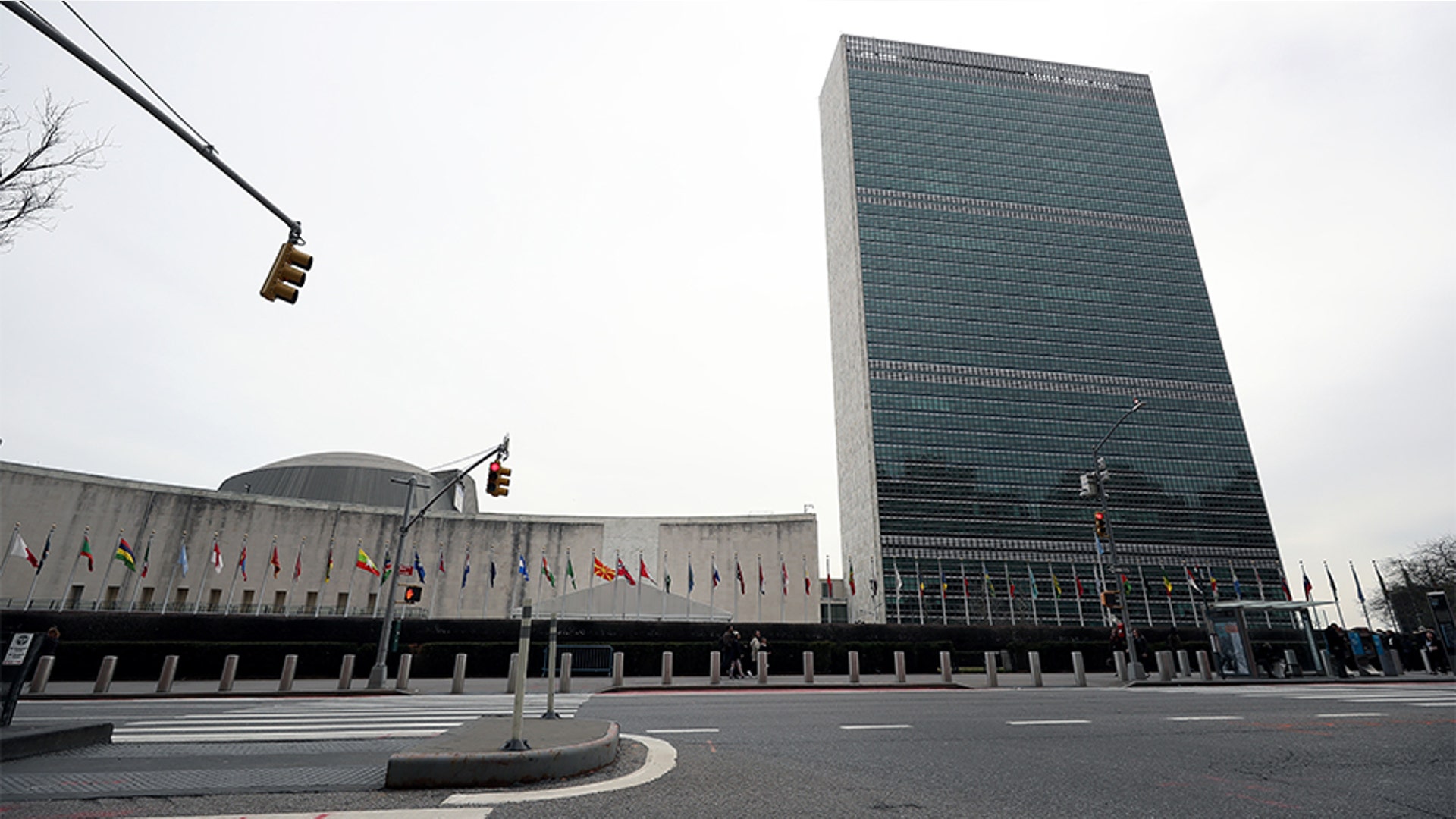 New York, New York: The outside view of United Nations Headquarters after it closed to the public "out of an abundance of caution" on March 11, 2020.