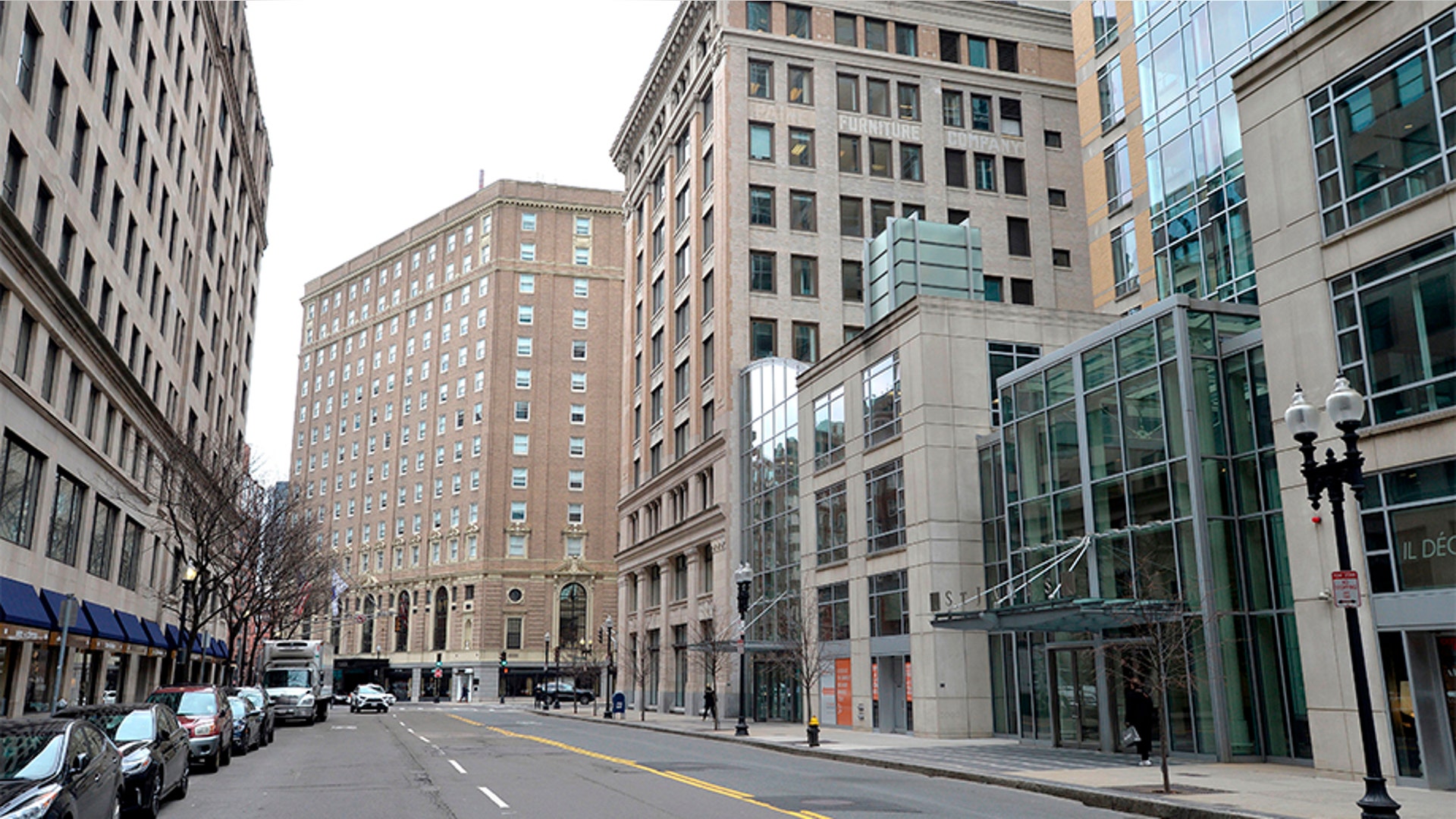 Boston, Massachusetts: Streets in the financial district appear almost empty due to the coronavirus disease (COVID-19) which has caused many companies to have their employees work from home.