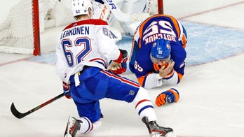 Islanders defenseman Johnny Boychuk takes skate to the face