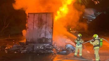 Australian truck carrying toilet paper catches fire, police say